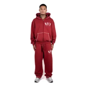 Exclusive Red Nofs X Trapstar Zipper Tracksuit