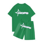 None Of Us Short With T shirt Summer Set – Green