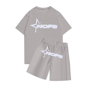 None Of Us Short with T shirt Tracksuit – Gray