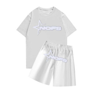 None of Us T shirt With Short Summer Set – White